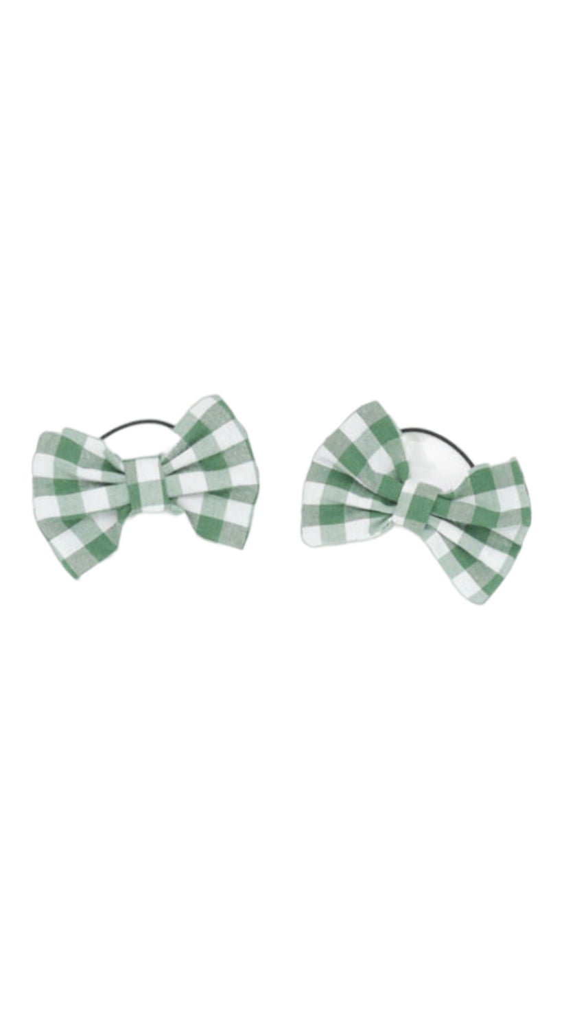 Gingham Emerald Green Hairbow