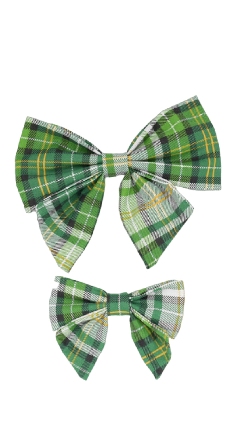 Flannel Chartreuse Lady Bow