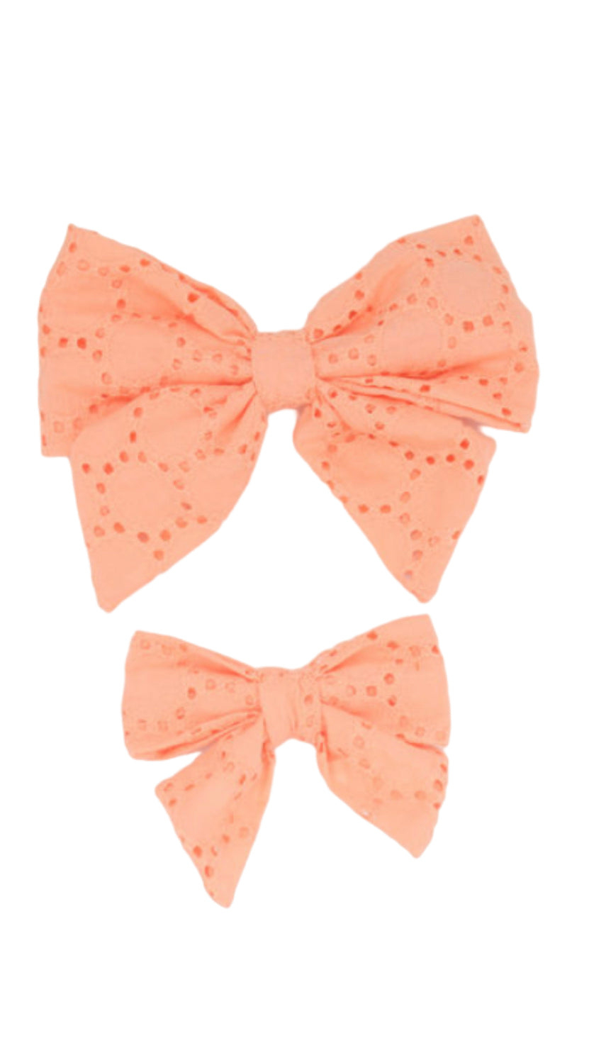 Lace Peach Lady Bow