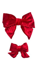 Load image into Gallery viewer, Velvet Red Lady Bow
