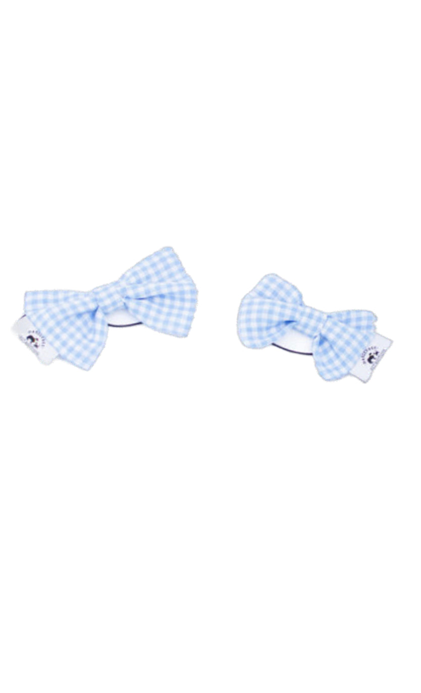 Gingham Baby Blue HairBow