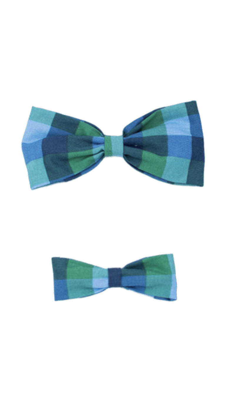 Flannel Blue & Green Bowtie