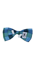 Load image into Gallery viewer, Flannel Blue &amp; Green Bowtie
