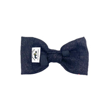 Load image into Gallery viewer, Black Glitter Bow Tie
