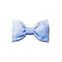 Load image into Gallery viewer, Gingham Baby Blue Bow Tie
