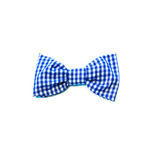 Load image into Gallery viewer, Gingham Midnight Blue Bow Tie
