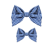 Load image into Gallery viewer, Gingham Dark Blue Lady Bow
