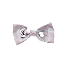Load image into Gallery viewer, Silver Tinsel Bow Tie
