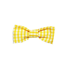 Load image into Gallery viewer, Gingham Canary Bow Tie
