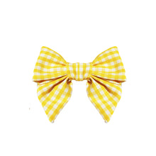 Load image into Gallery viewer, Gingham Canary Lady Bow
